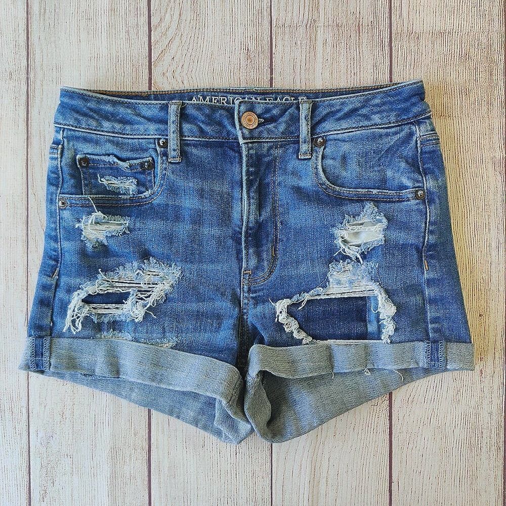 American Eagle Outfitters Super Hi-Rise Shortie cuffed denim shorts 4